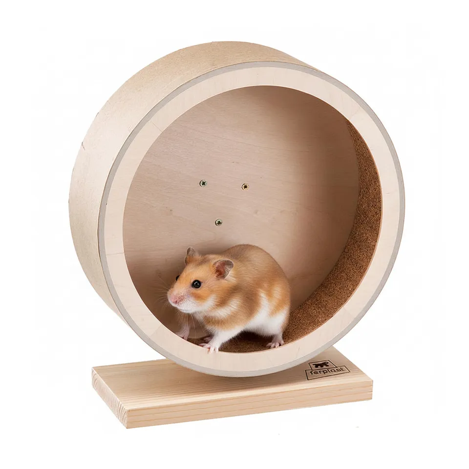 ferplast-arcade-wheel-roue-en-bois-hamster-chinchilla-26-4-cm-silencieuse image 1