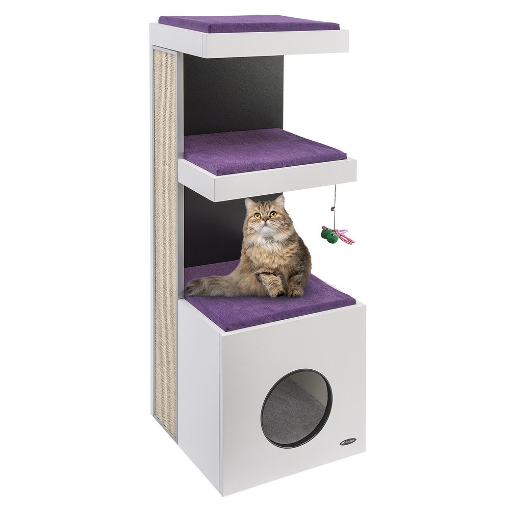 ferplast-tiger-arbre-chat-design-italien-avec-griffoir-jouet-et-couchage image 1