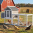 pawhut-poulailler-en-bois-82-pouces-2-3-poules-avec-pondoir-et-tiroir-gris image 4