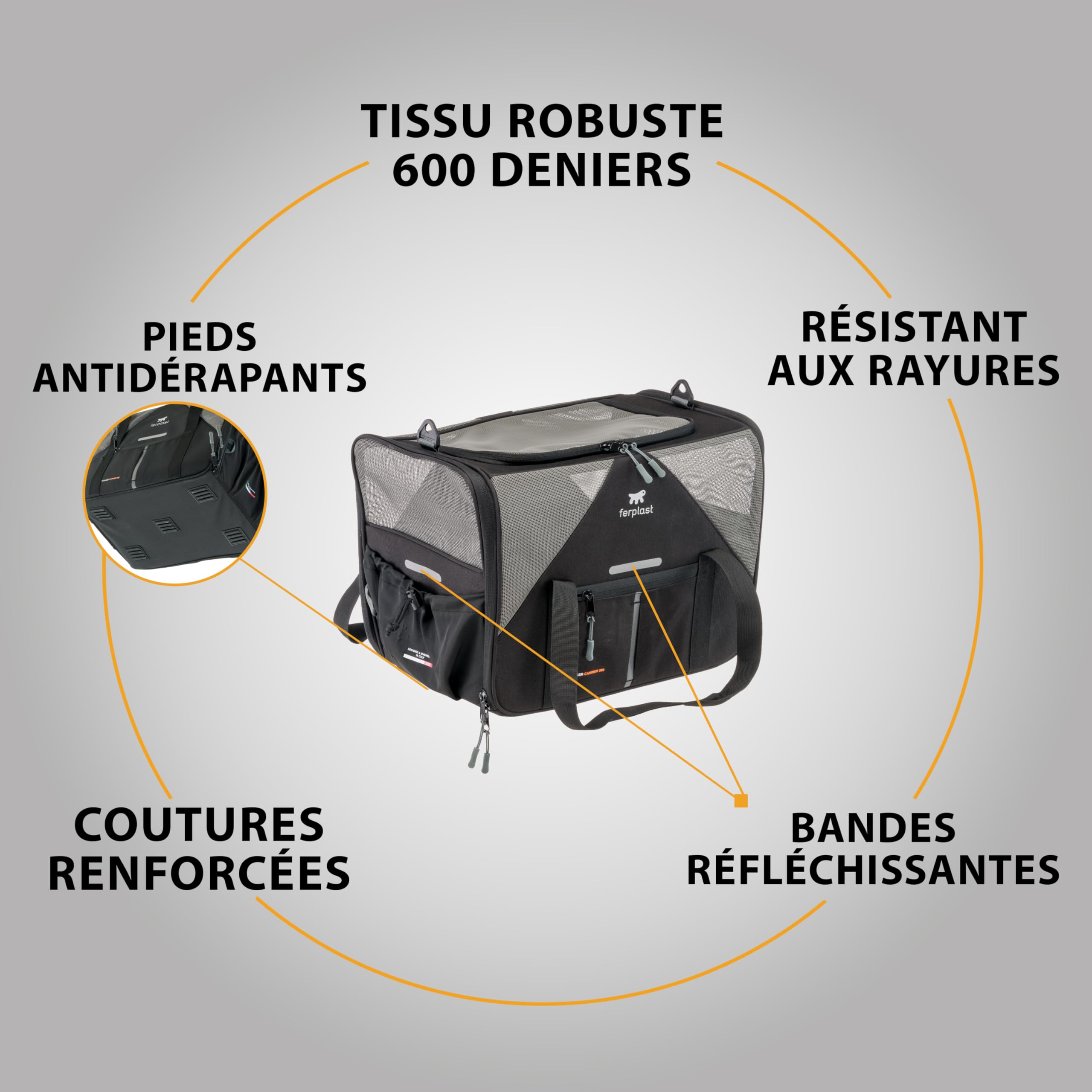 ferplast-voyager-carrier-350-sac-transport-chien-et-chat-45x30x-h33-cm-max-15-kg image 2