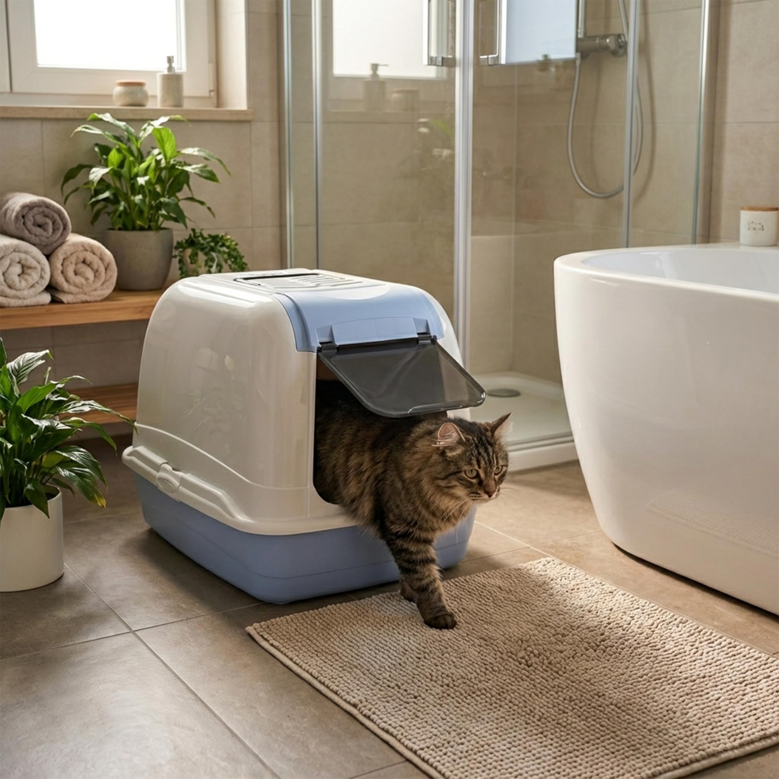 ferplast-maxi-bellacabrio-maison-de-toilette-ferm-e-pour-grand-chat-avec-filtre- image 2