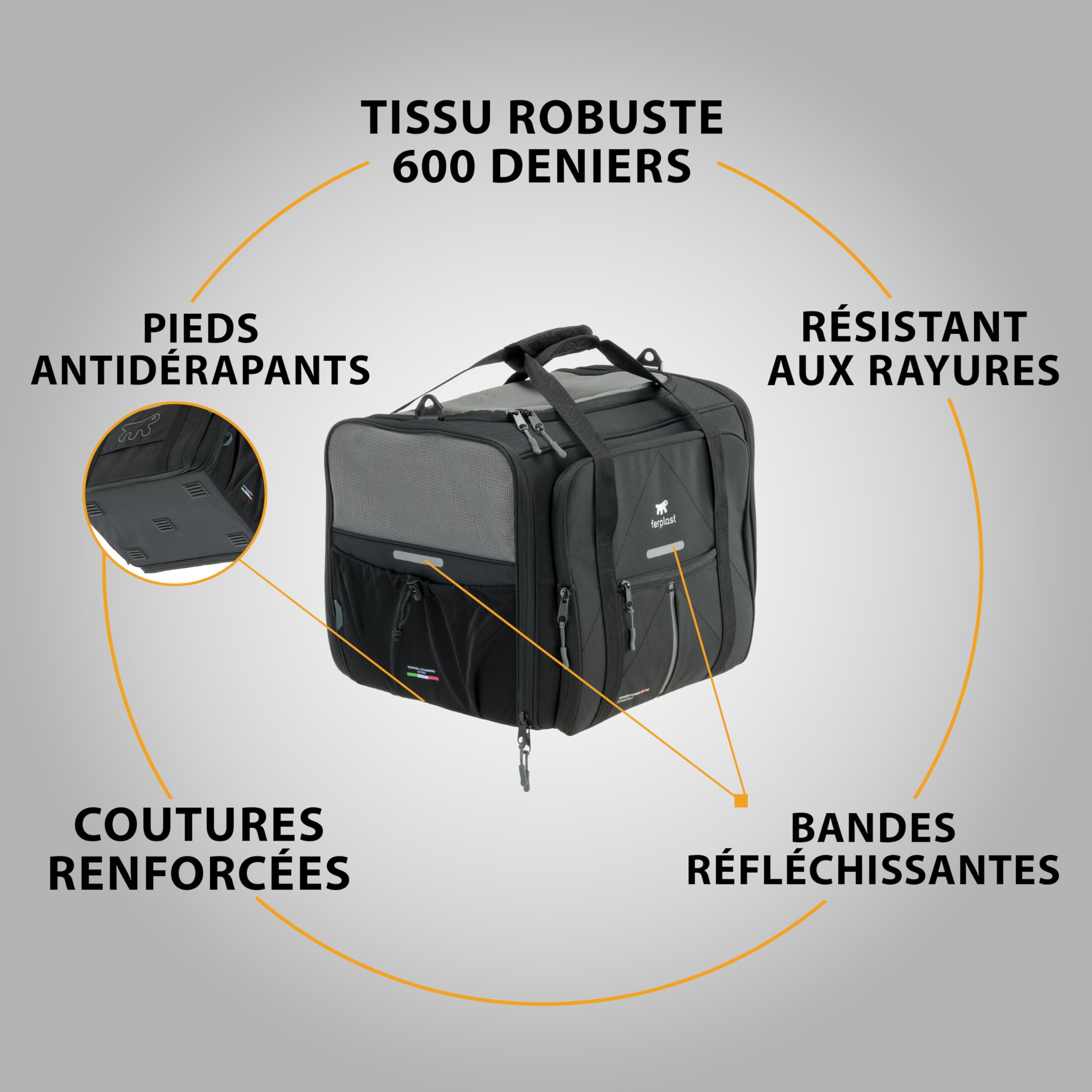 ferplast-voyager-pro-sac-de-transport-chat-et-chien-15-kg-49-x-37-x-39-cm-noir image 2