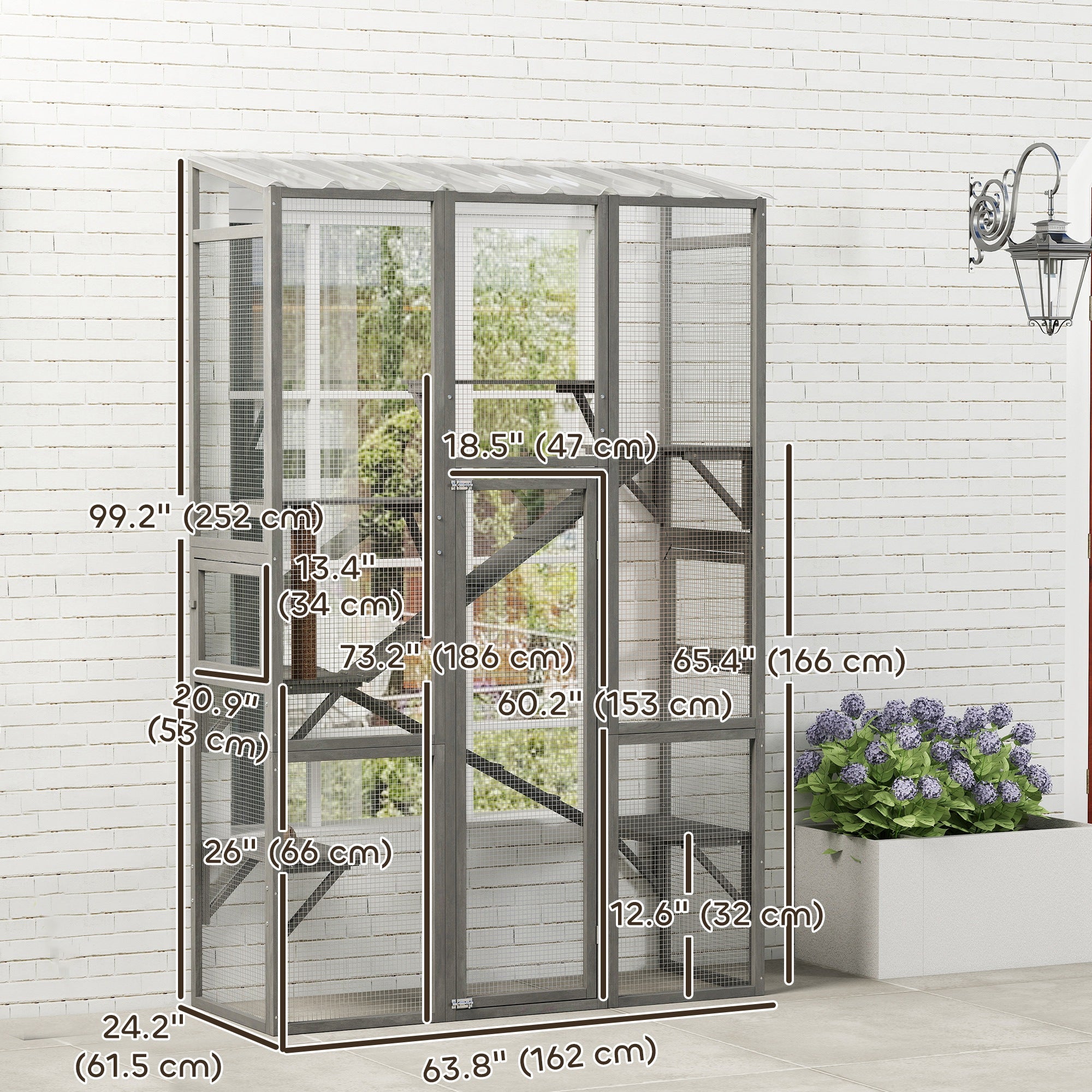 pawhut-grand-catio-enclos-ext-rieur-pour-chat-avec-6-plateformes-rampes-et-griff image 5