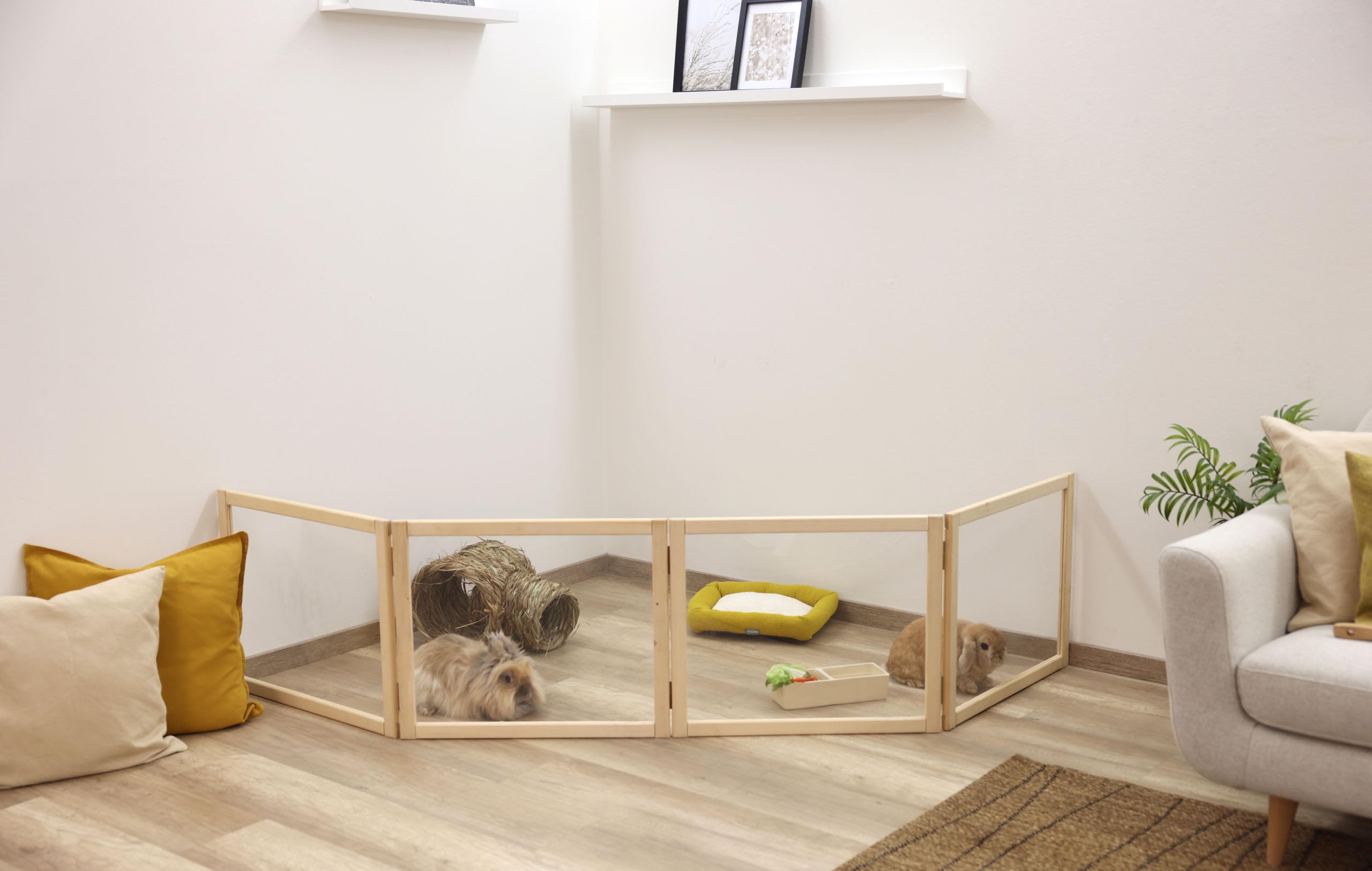 kerbl-pet-s-parateur-de-pi-ce-enclos-int-rieur-4-l-ments-58x48cm-plexiglas-lapin image 7