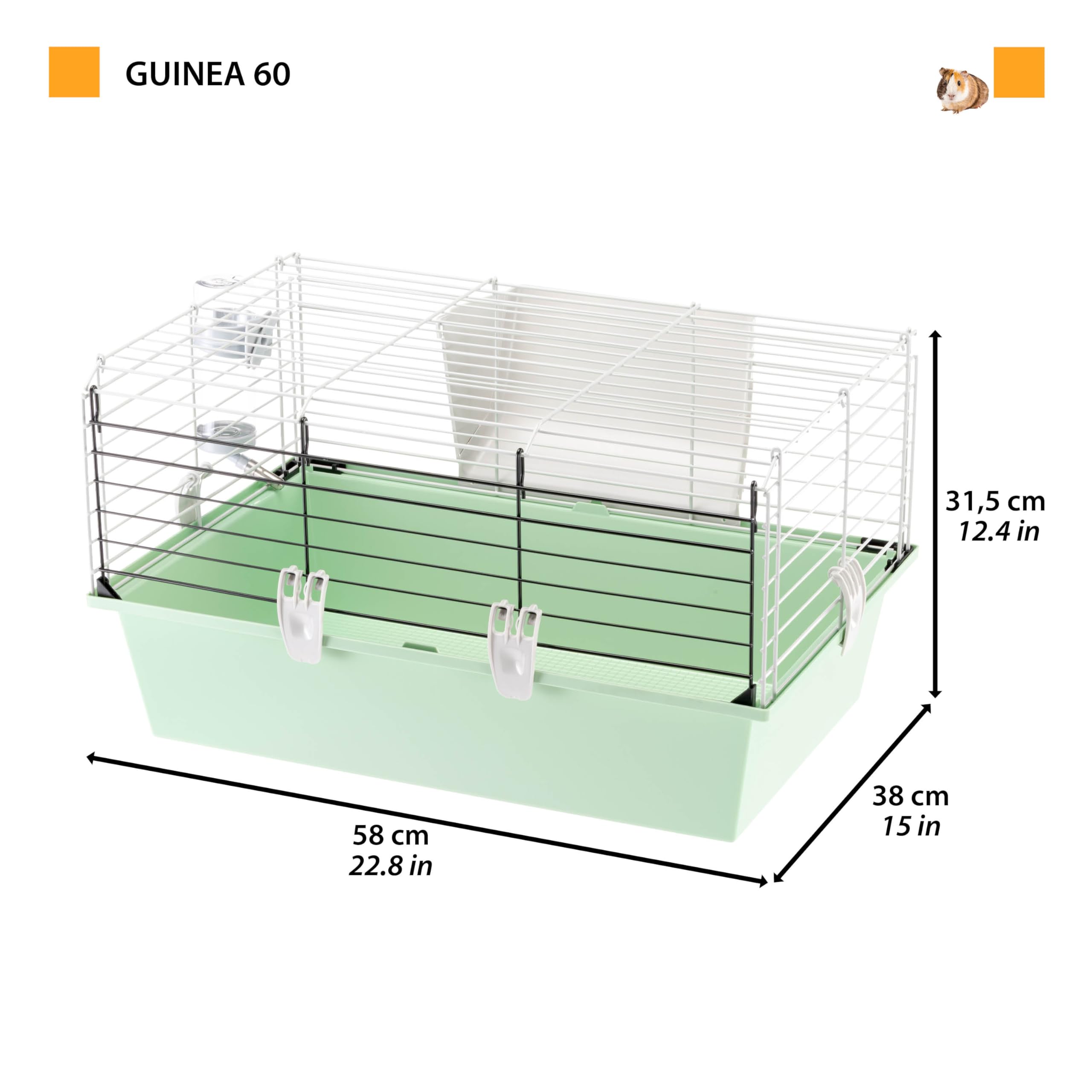 ferplast-cavie-60-cage-cochon-d-inde-58-x-38-x-h-31-5-cm-avec-accessoires image 3