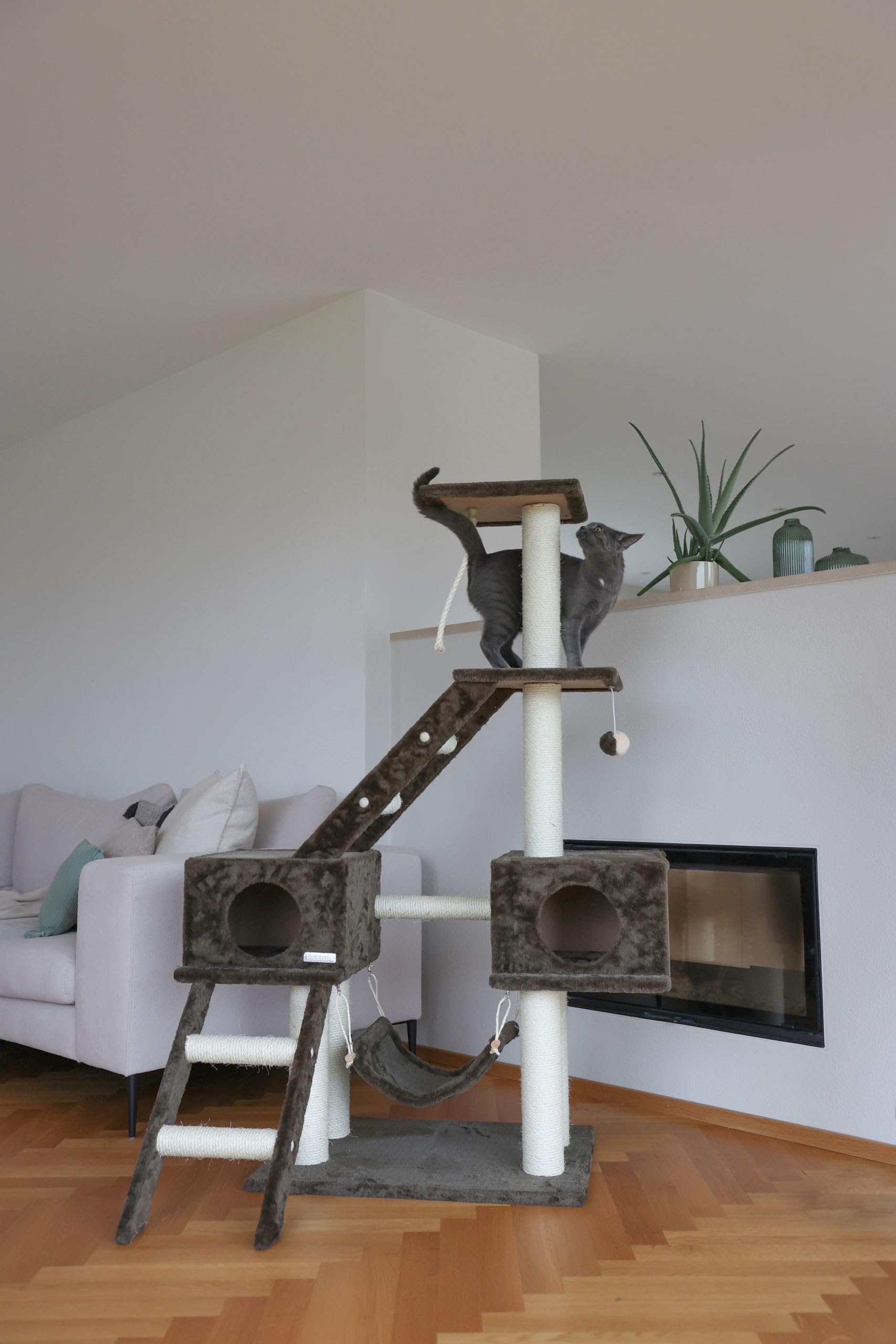 kerbl-arbre-chat-granat-150-cm-avec-2-niches-hamac-et-jeux image 3