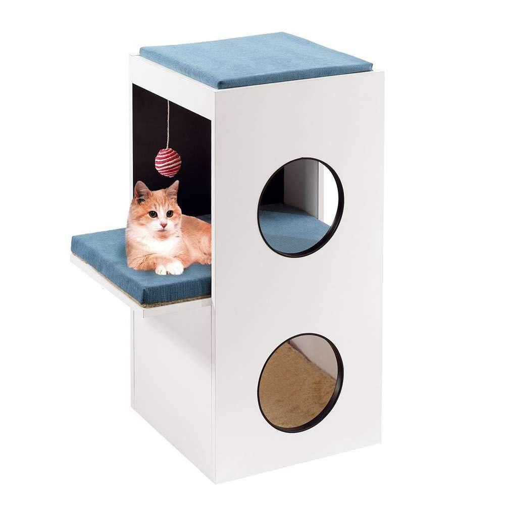 ferplast-arbre-chat-blanc-multicolore-avec-hamac-et-griffoir image 1