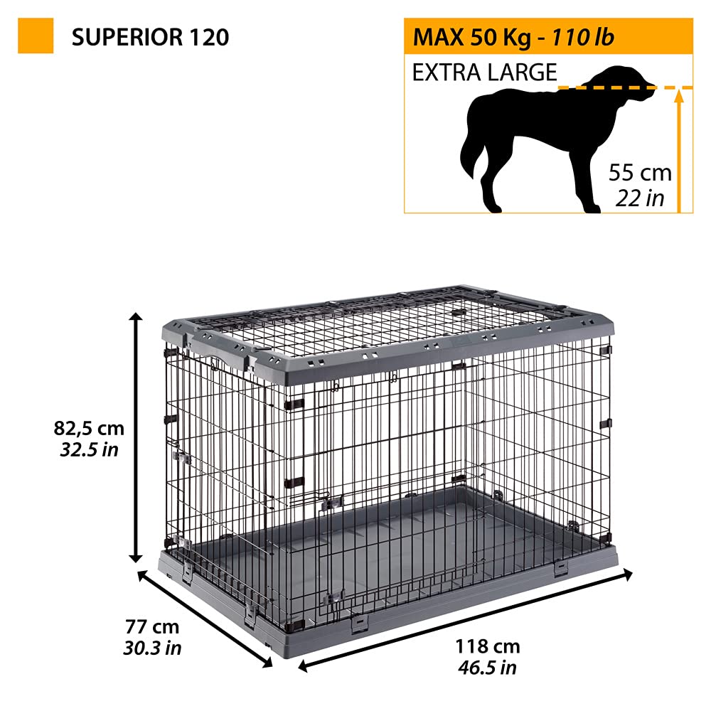 ferplast-superior-120-cage-pliable-grand-chien-118-x-77-cm-avec-s-parateur image 2