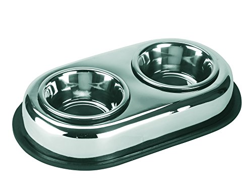 kerbl-duo-gamelle-inox-2-x-450-ml-sur-socle-antiglisse image 4