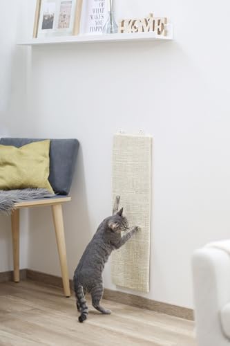 kerbl-planche-gratter-kevin-sisal-100-x-56-cm-beige-griffoir-mural-pour-chat image 6