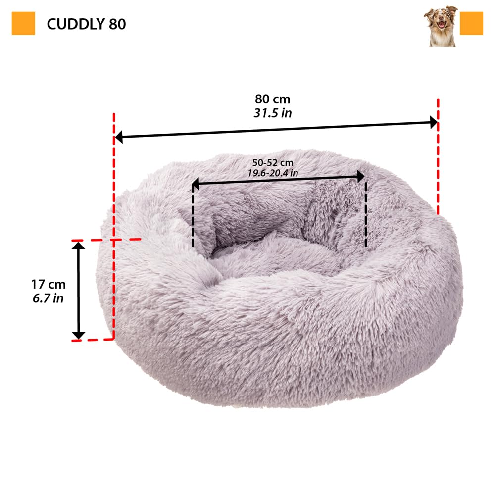 ferplast-cuddly-80-coussin-lit-int-rieur-chien-et-chat-diam-80-x-h-17-cm-marron image 2
