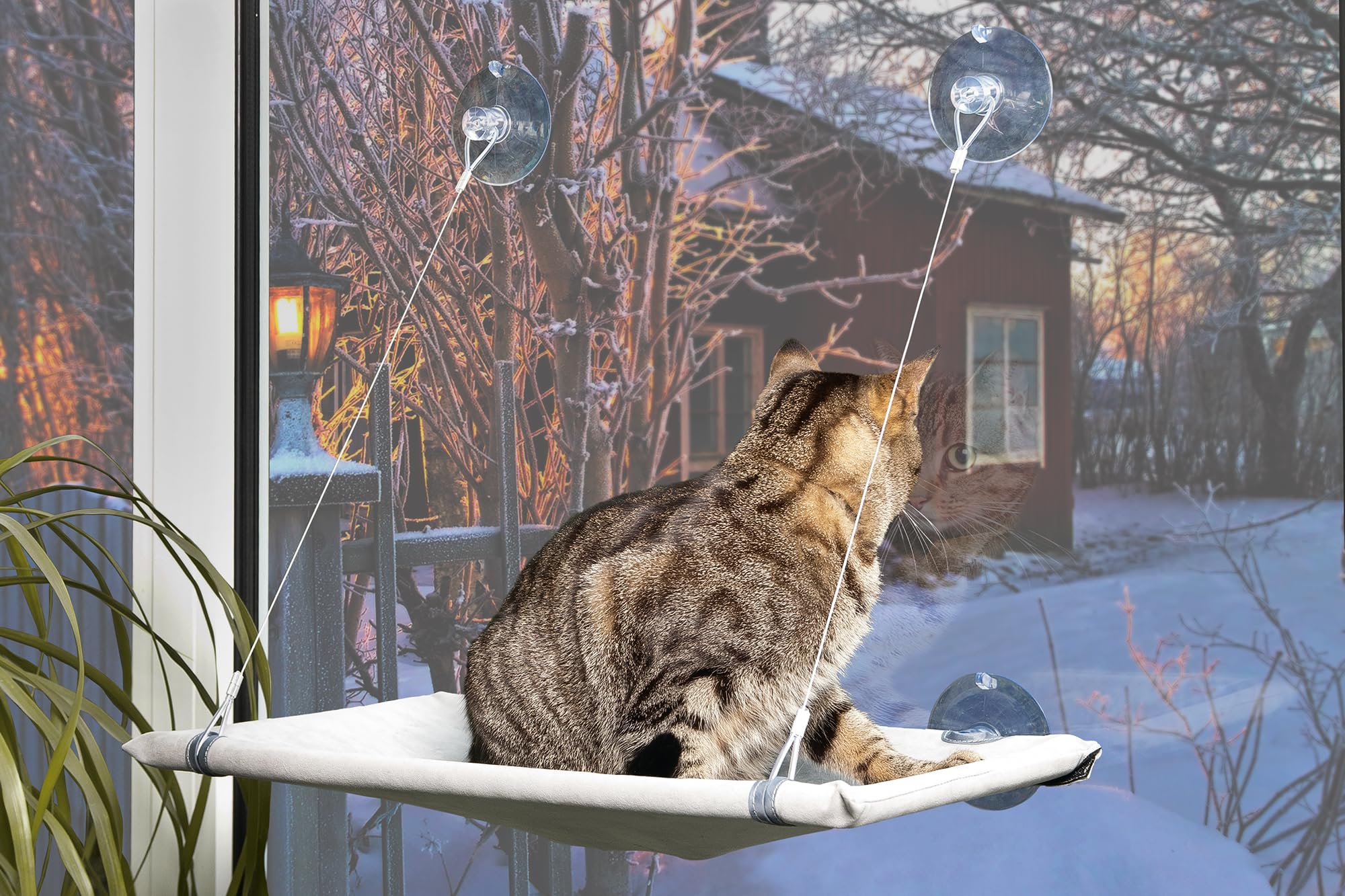 karlie-flamingo-window-lounger-couchette-de-fen-tre-pour-chat-gris-51-5-x-31-x-2 image 2