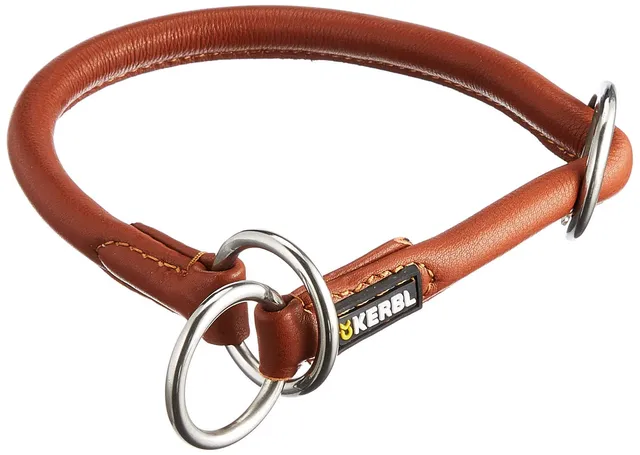 kerbl-roma-collier-trangleur-chien-en-cuir-rond-cognac-45-cm-8-mm-avec-limiteur image 1