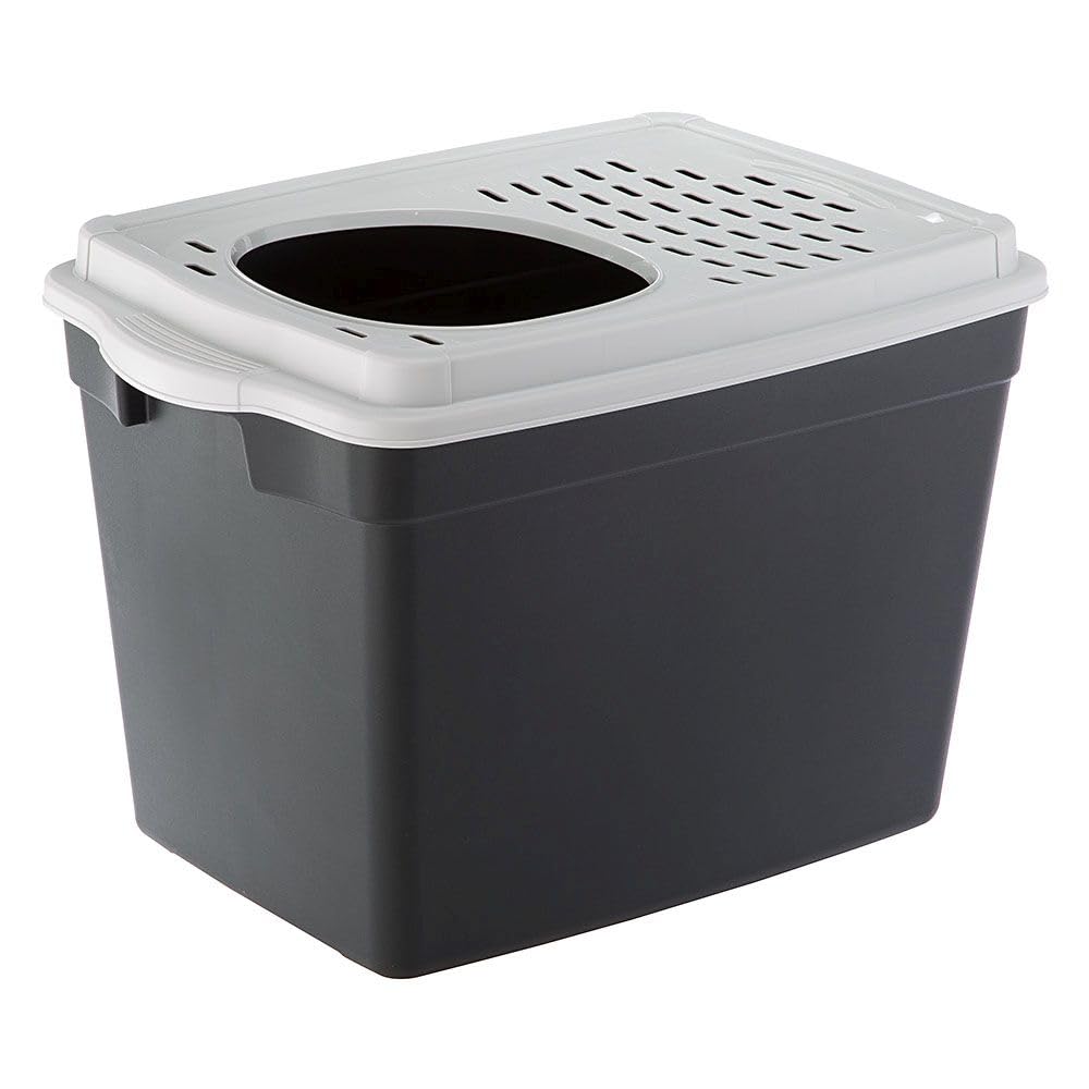 ferplast-jumpy-bac-liti-re-pour-chat-entr-e-par-le-haut-noir image 1