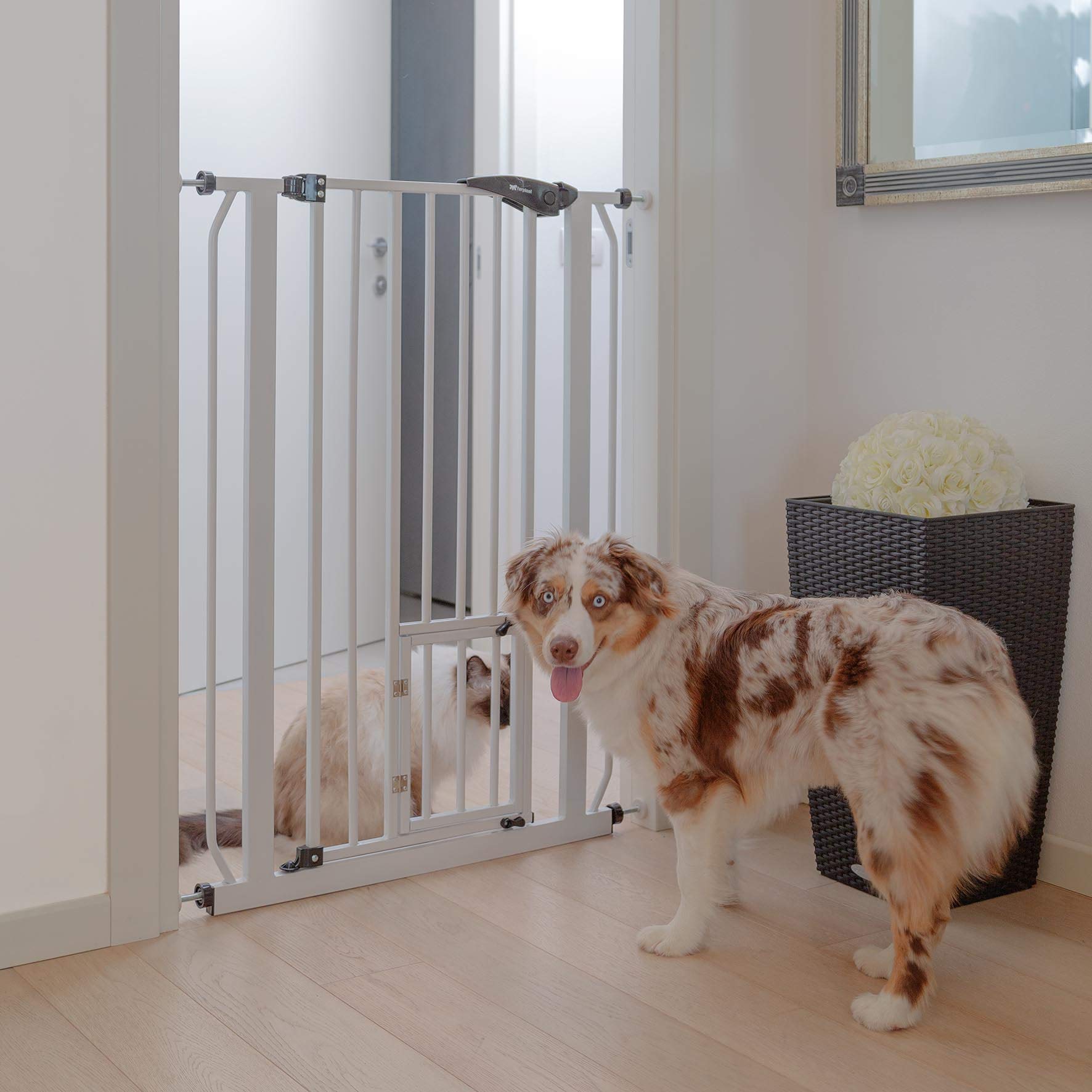 ferplast-pet-gate-barri-re-s-paration-chien-et-chat-m-tal-blanc-73-83-x-h-150-cm image 2