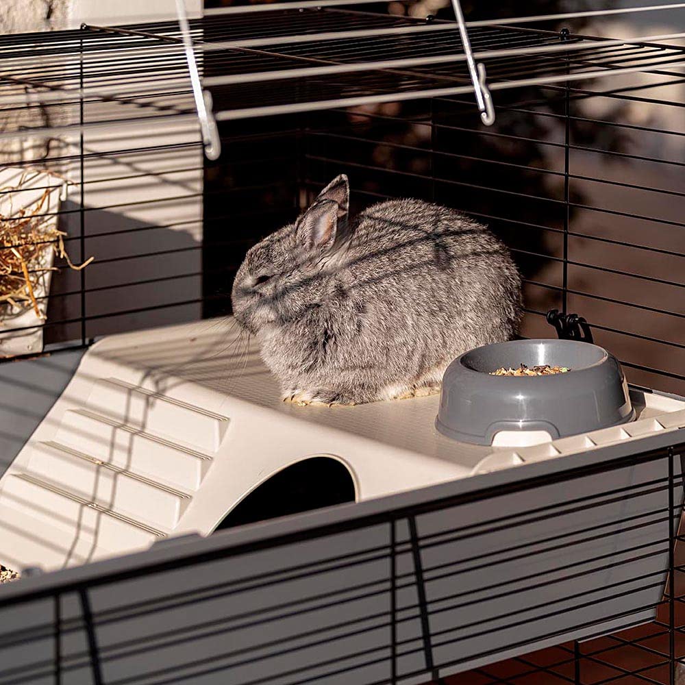 ferplast-rabbit-100-double-cage-2-tages-pour-lapins-95-x-57-x-h-93-5-cm-noire image 4