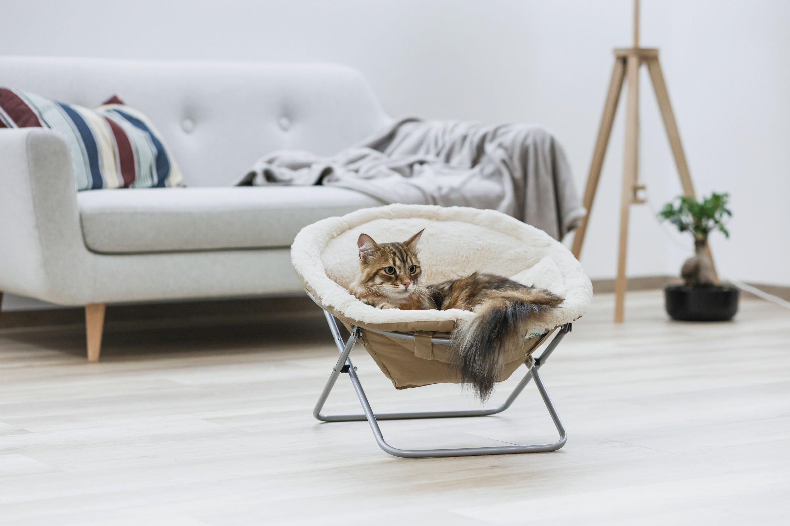 kerbl-pet-panier-pour-chat-alice-beige-58-cm-hauteur-36-cm-peluche-pliable image 3