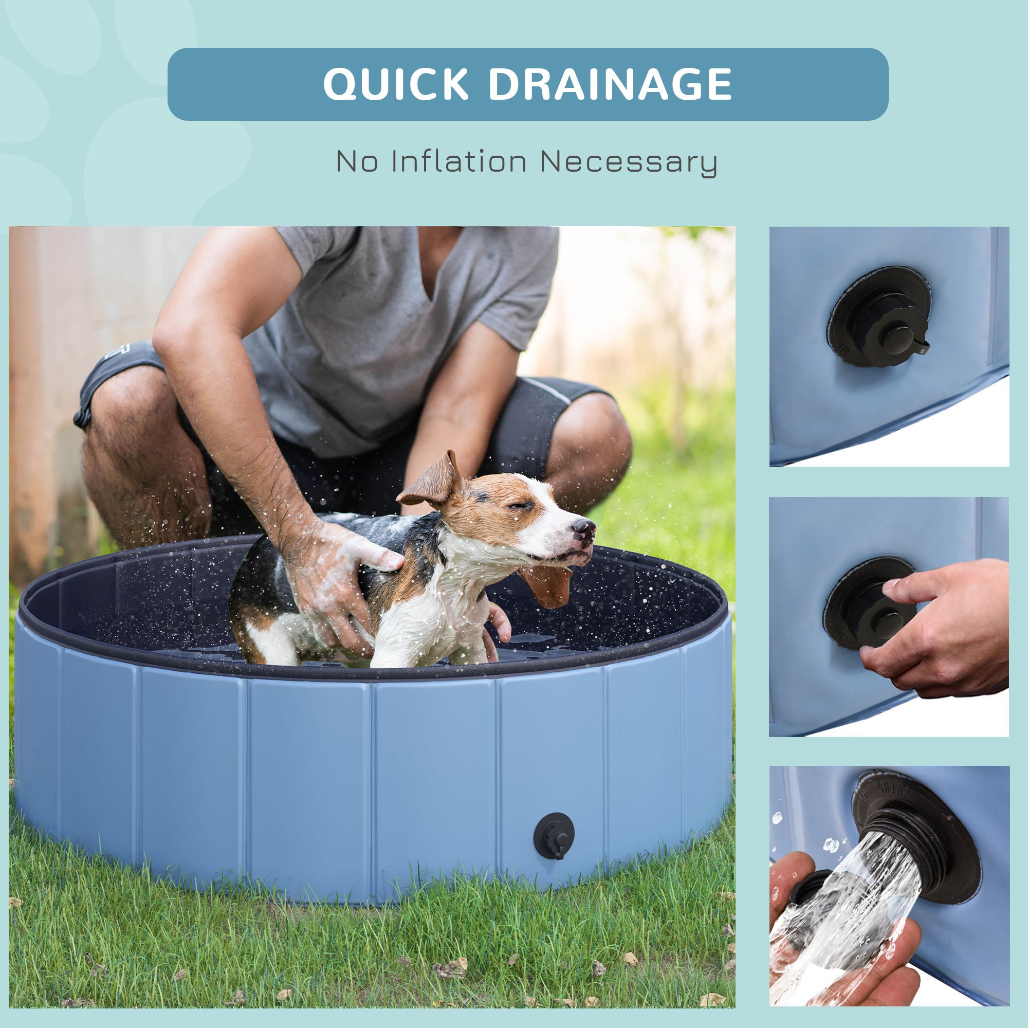 pawhut-piscine-pliable-pour-chien-100-x-30-cm-bleue-avec-vidange-et-fond-antid-r image 7