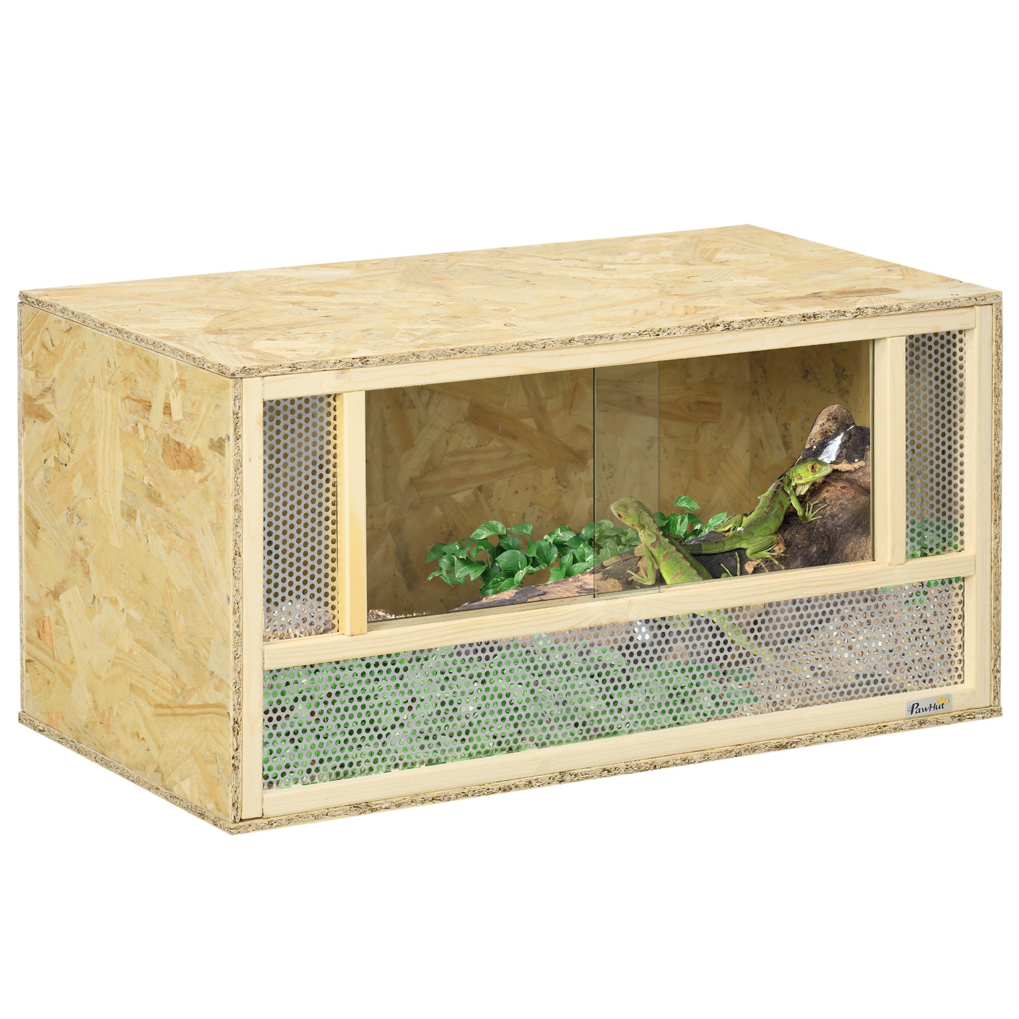 pawhut-terrarium-reptile-bois-verre-31-5-portes-coulissantes-naturel image 1
