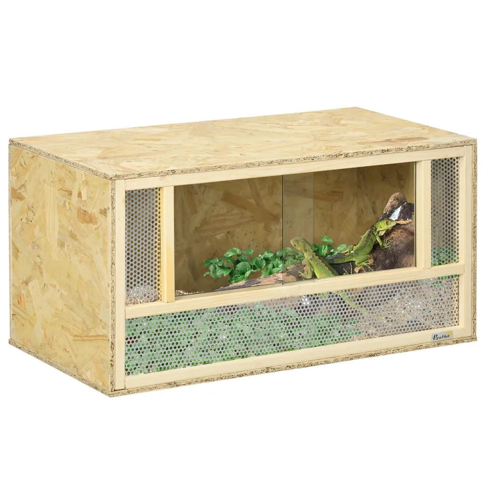 pawhut-terrarium-reptile-bois-verre-31-5-portes-coulissantes-naturel image 1
