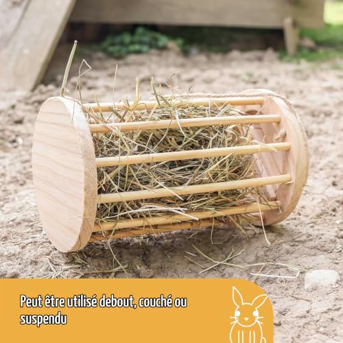 kerbl-pet-r-telier-foin-3-en-1-bois-25-cm-rouleau-rongeurs image 8