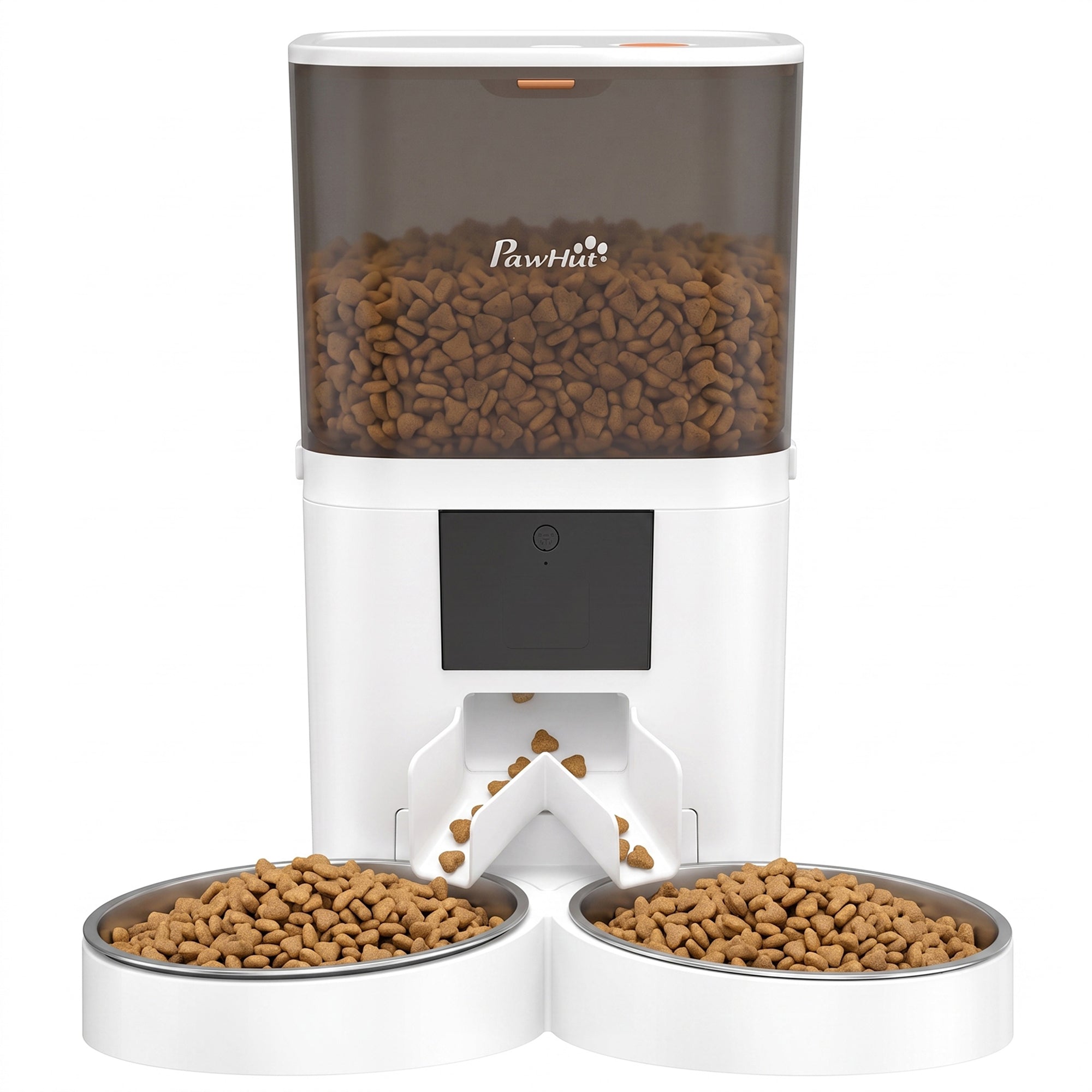pawhut-distributeur-croquettes-chat-automatique-6l-connect-avec-double-bol image 2