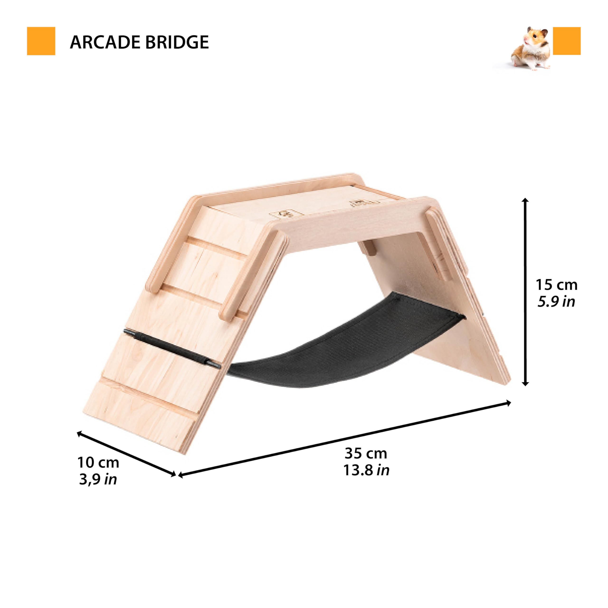 ferplast-arcade-bridge-pont-en-bois-avec-hamac-et-chelle-pour-hamster-et-souris image 5