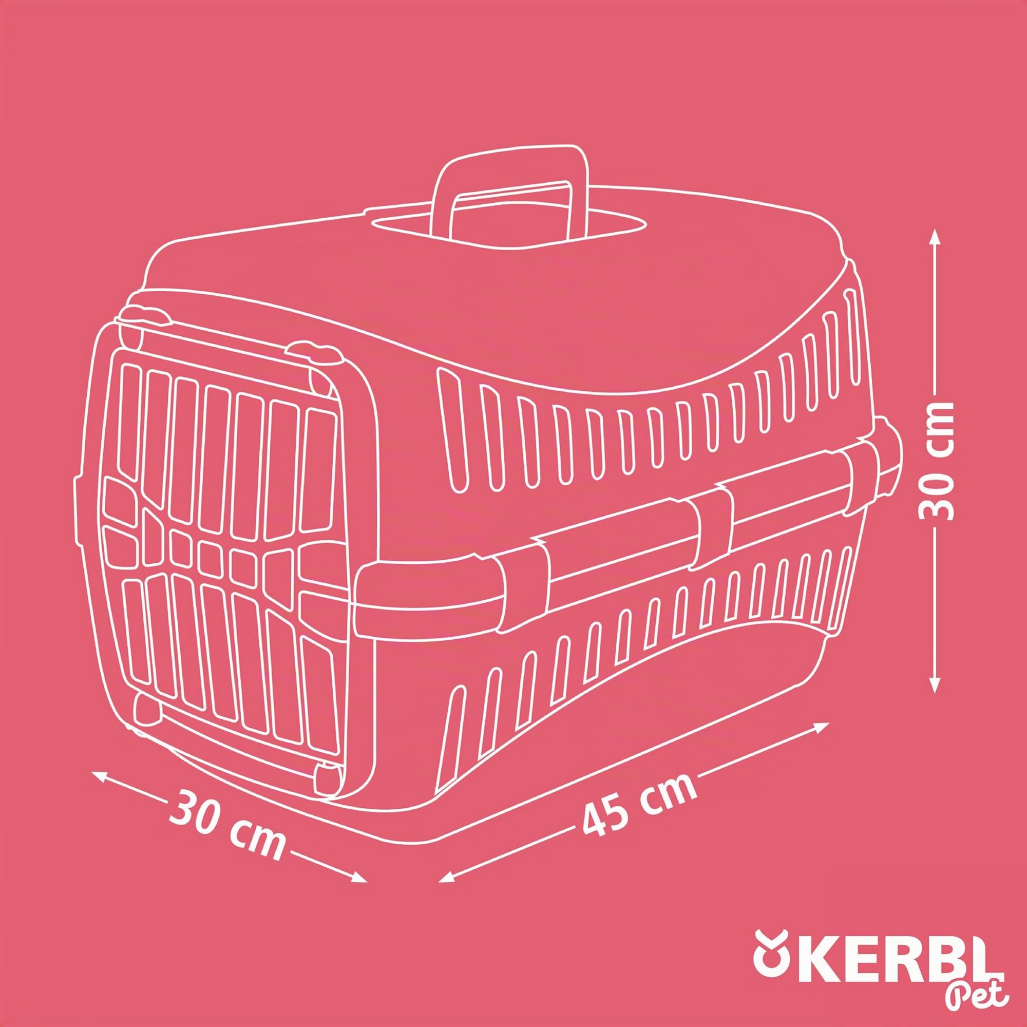 kerbl-cage-de-transport-expedition-vert-noir-45-x-30-x-30-cm-bo-te-de-transport- image 6