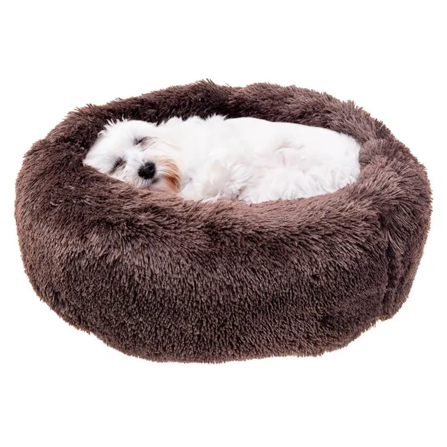 ferplast-cuddly-60-lit-donut-pour-chien-et-chat-marron-diam-60-x-h-14-cm image 1