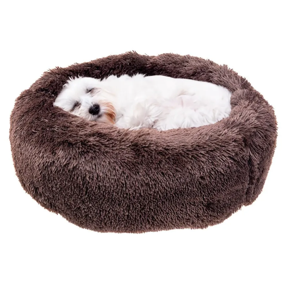 ferplast-cuddly-60-lit-donut-pour-chien-et-chat-marron-diam-60-x-h-14-cm image 1