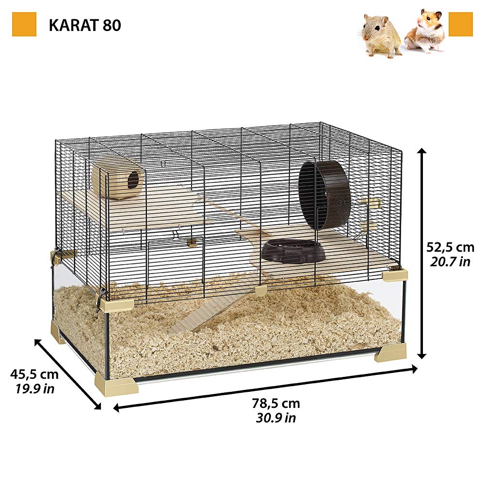 ferplast-karat-80-cage-pour-hamsters-et-souris-2-tages-en-verre-et-m-tal image 2