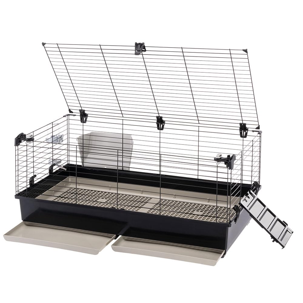ferplast-tommy-100-cage-lapin-et-cochon-d-inde-99-5-cm-avec-toit-ouvrant image 5