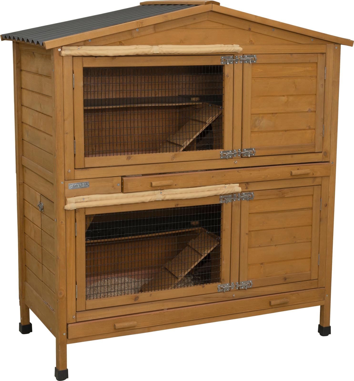 kerbl-maison-pour-rongeurs-appartement-pro-118x61x130-cm-clapier-bois-lasure image 1