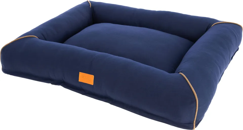 kerbl-pet-jerome-lit-douillet-pour-chien-bleu-fonc-cognac-75x60x10-cm image 1