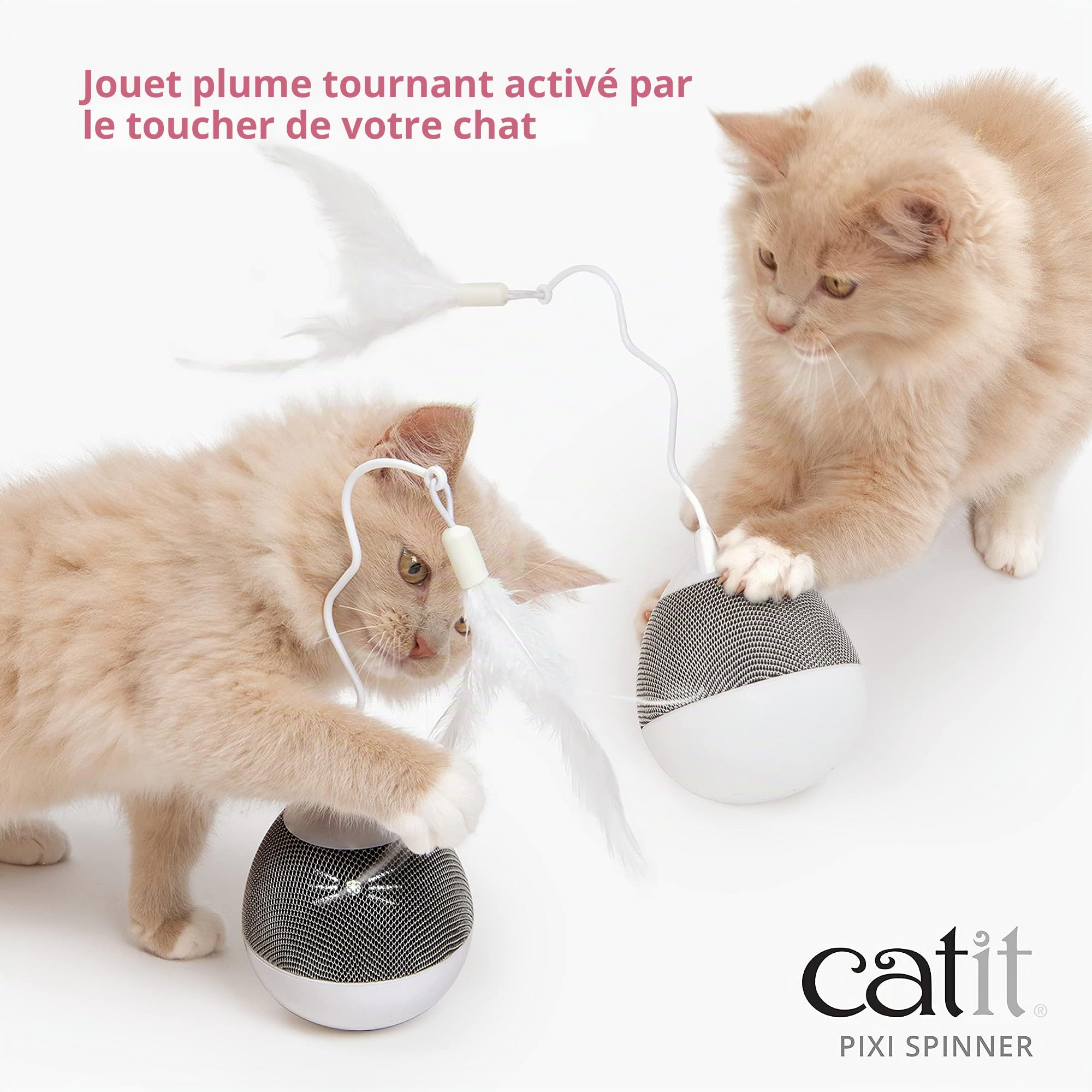catit-pixi-spinner-jouet-lectronique-distributeur-friandises-pour-chat-blanc-ble image 3
