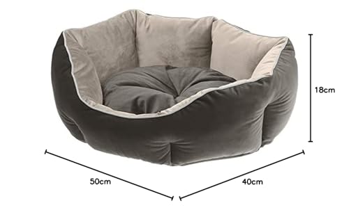 ferplast-queen-50-sofa-velours-chien-et-chat-beige-gris-medium image 4