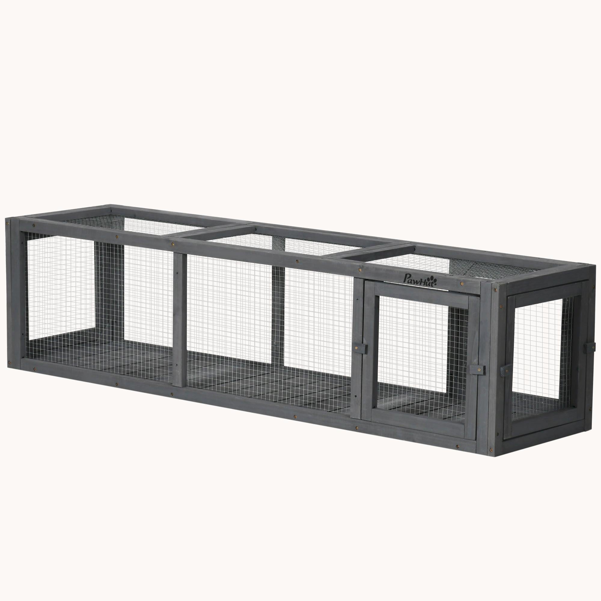 pawhut-tunnel-ext-rieur-extensible-pour-chat-59-avec-cadre-en-bois-pour-balcon-t image 3