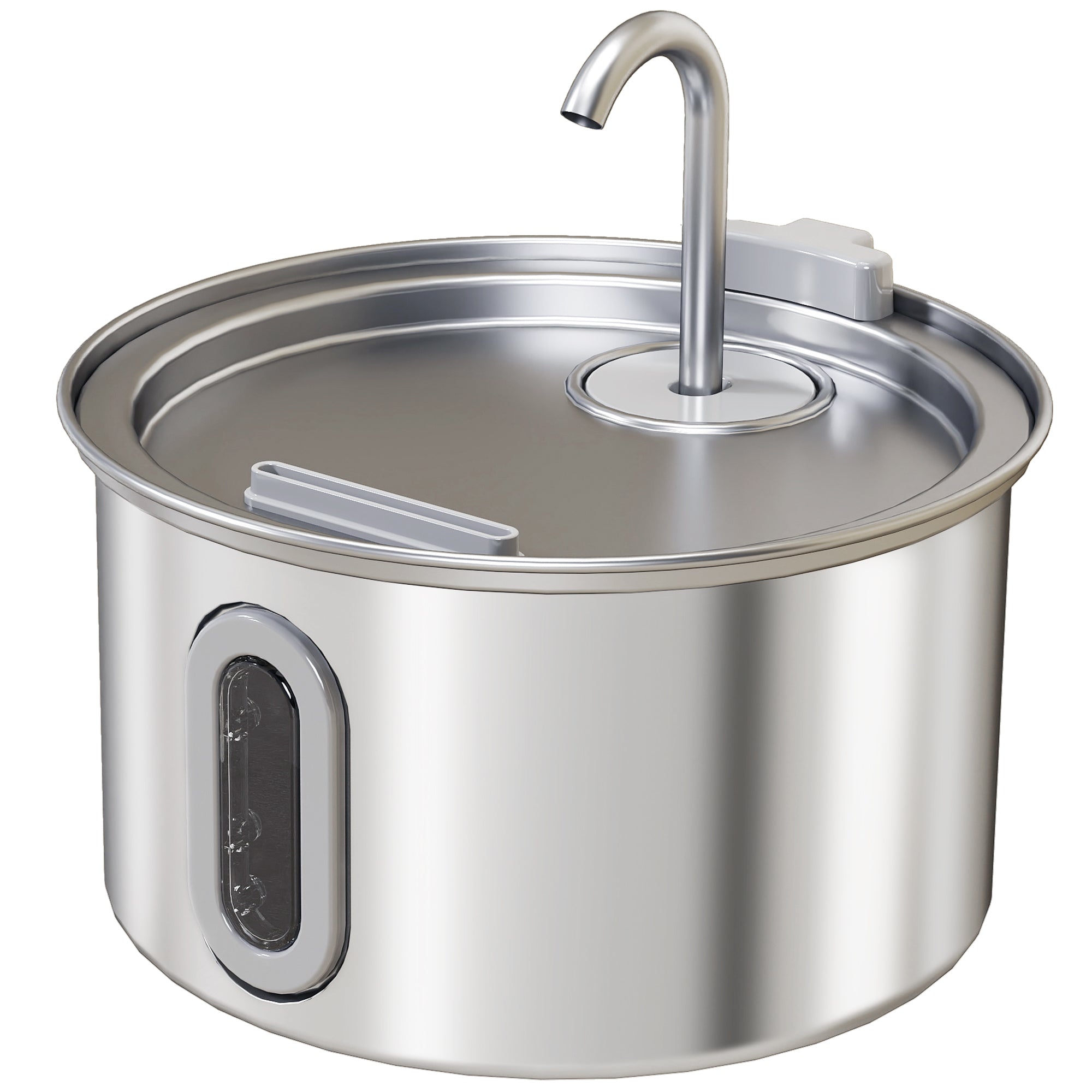 pawhut-fontaine-eau-inox-2-5-l-pour-chat-avec-pompe-silencieuse-et-7-filtres image 2