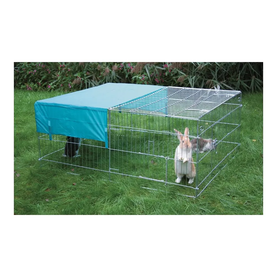 kerbl-pet-enclos-ext-rieur-galvanis-avec-protection-solaire-144x112x60-cm image 1