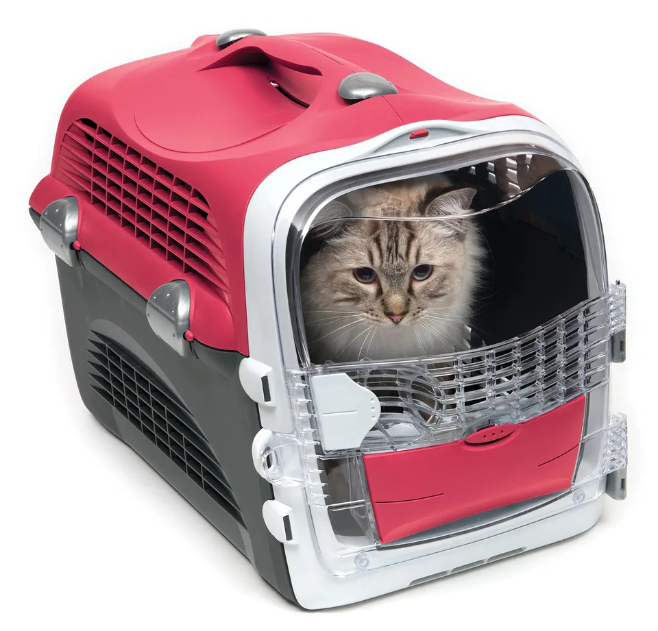 catit-cage-de-transport-cabrio-pour-chat-rouge-cerise image 1