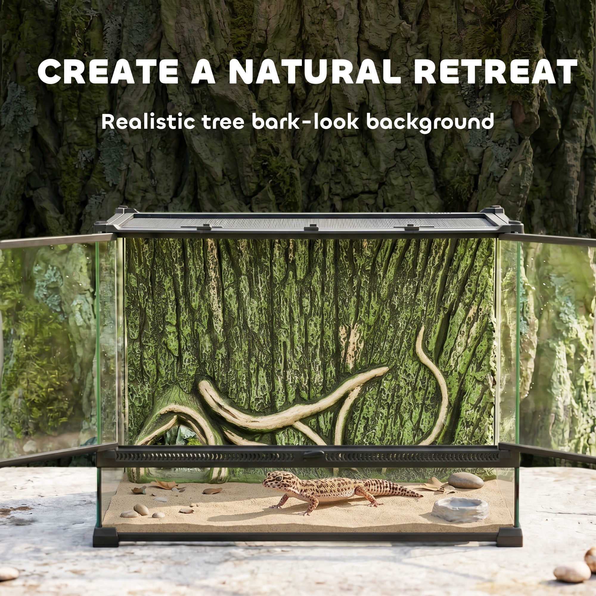 pawhut-terrarium-en-verre-pour-reptiles-50-x-30-x-35-cm-fond-corce-d-arbre-venti image 7