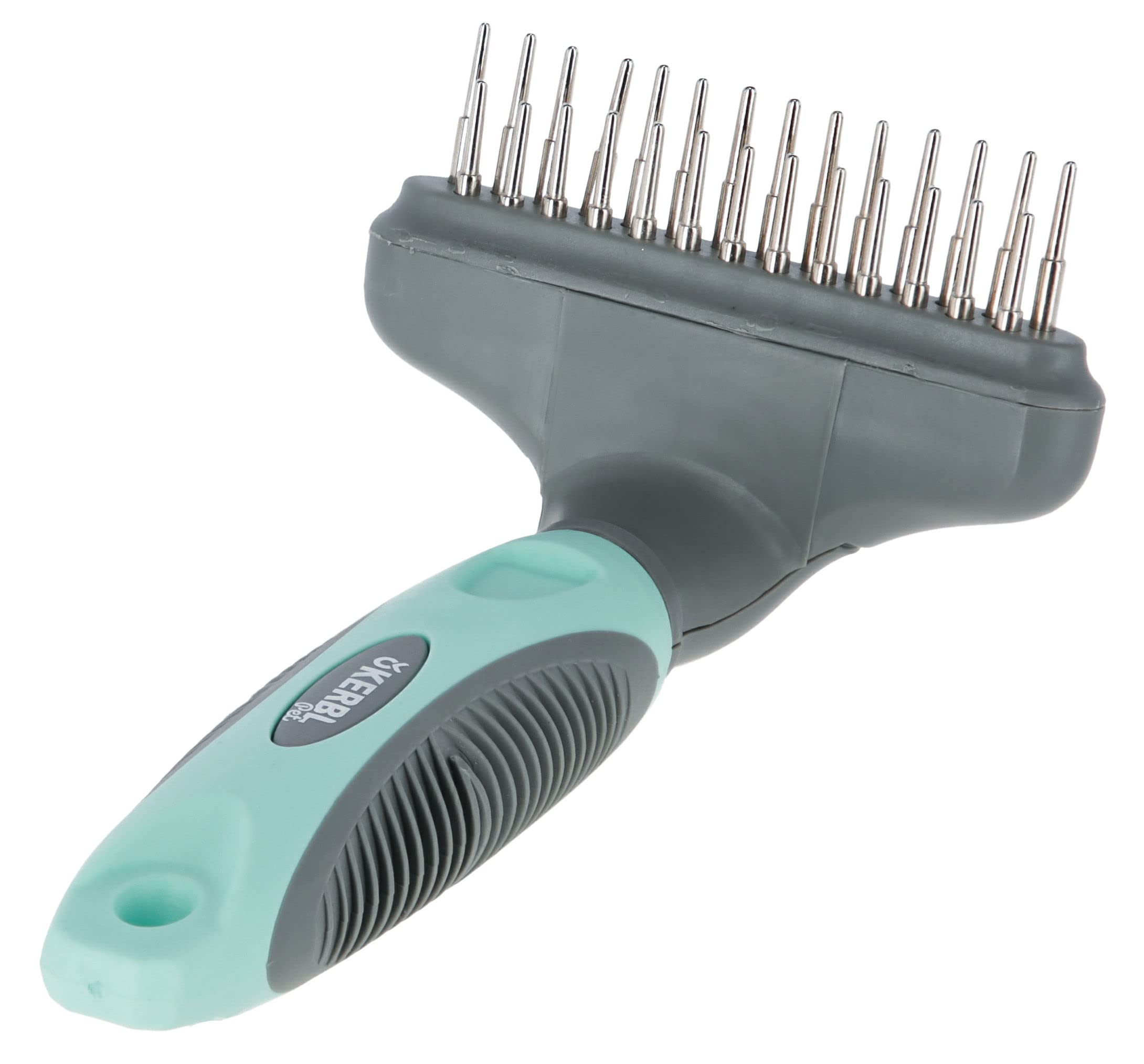 kerbl-pet-trille-de-d-m-lage-2-rang-es-turquoise-gris-15-x-9-cm image 2