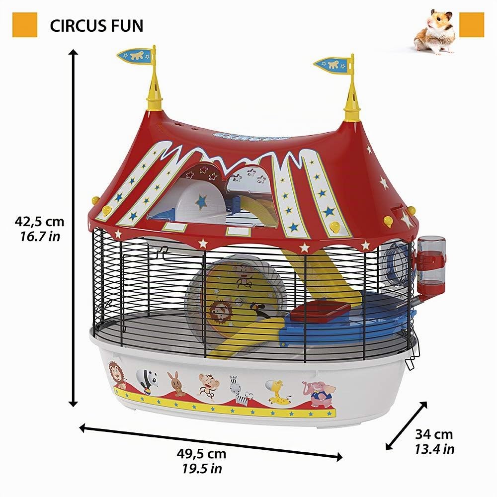ferplast-circus-fun-cage-3-tages-pour-hamster-et-souris-49-5-x-34-x-42-5-cm-noir image 2