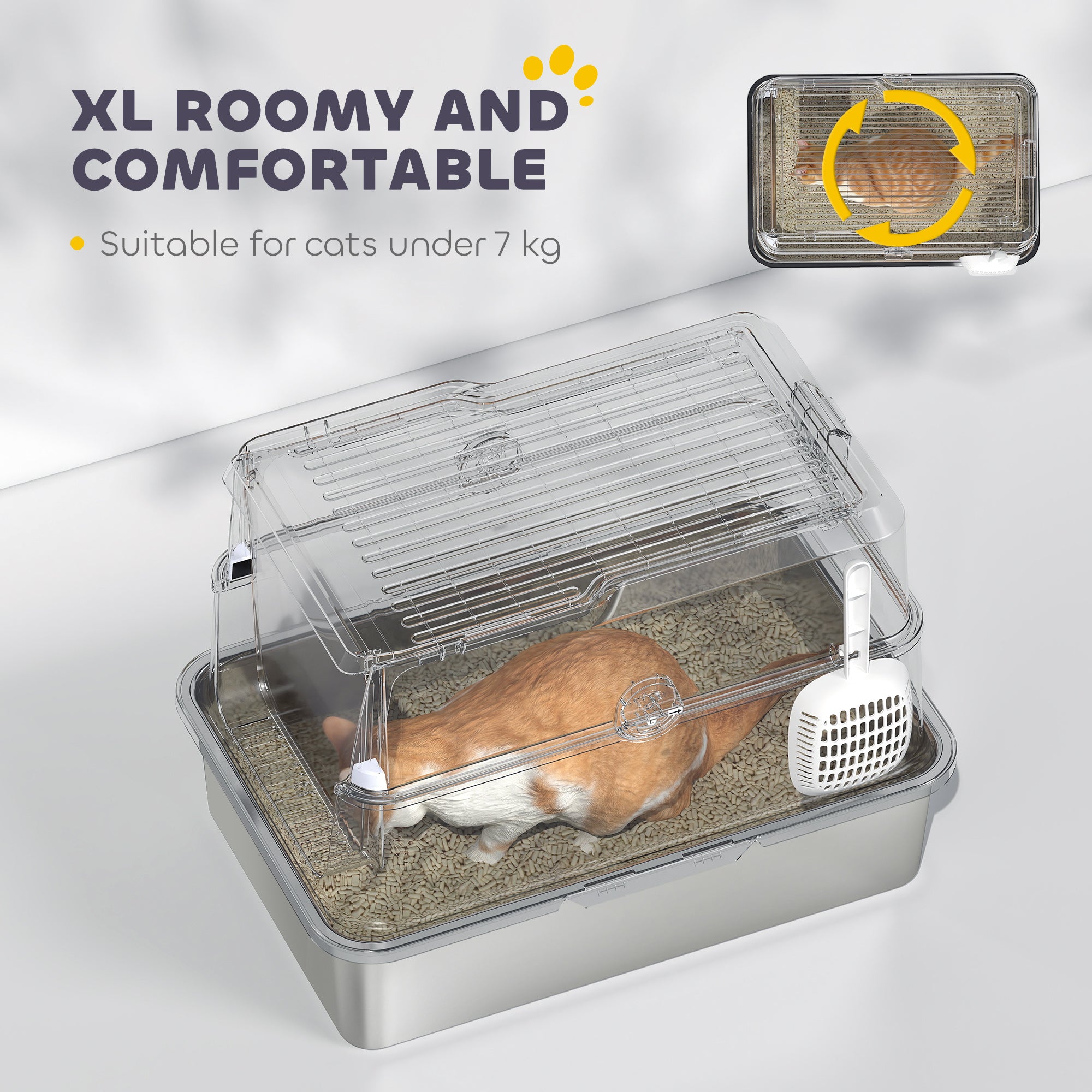 pawhut-bac-liti-re-pour-chat-xl-ferm-en-inox-avec-d-sodorisant image 7