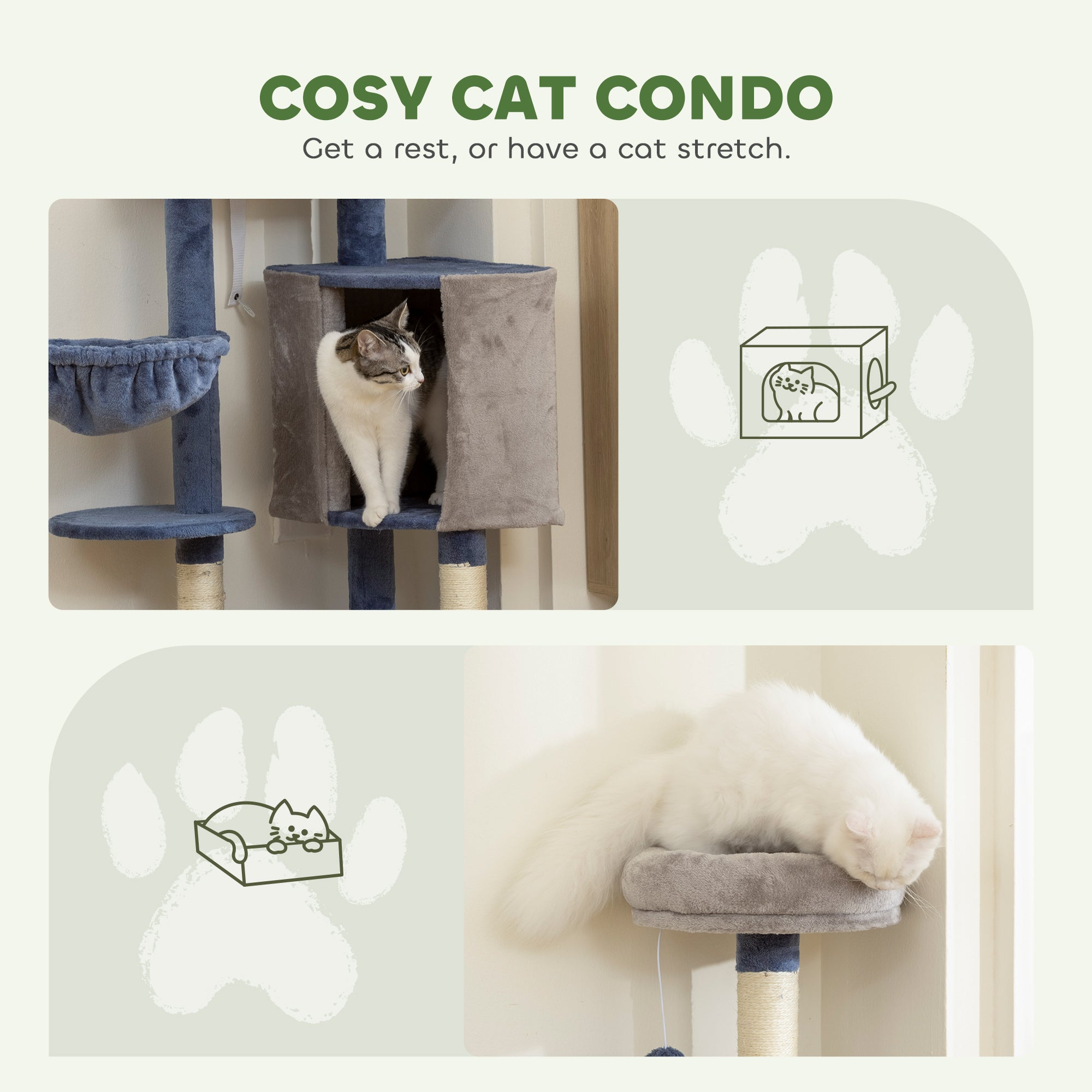 pawhut-arbre-chat-moderne-122-cm-bleu-gris-avec-niche-hamac-et-perchoir image 7