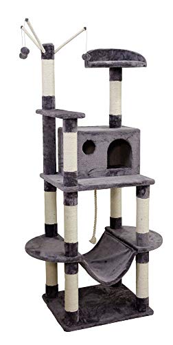 kerbl-pet-matteo-arbre-chat-gris-180-cm-avec-grotte-xxl-et-hamac image 7