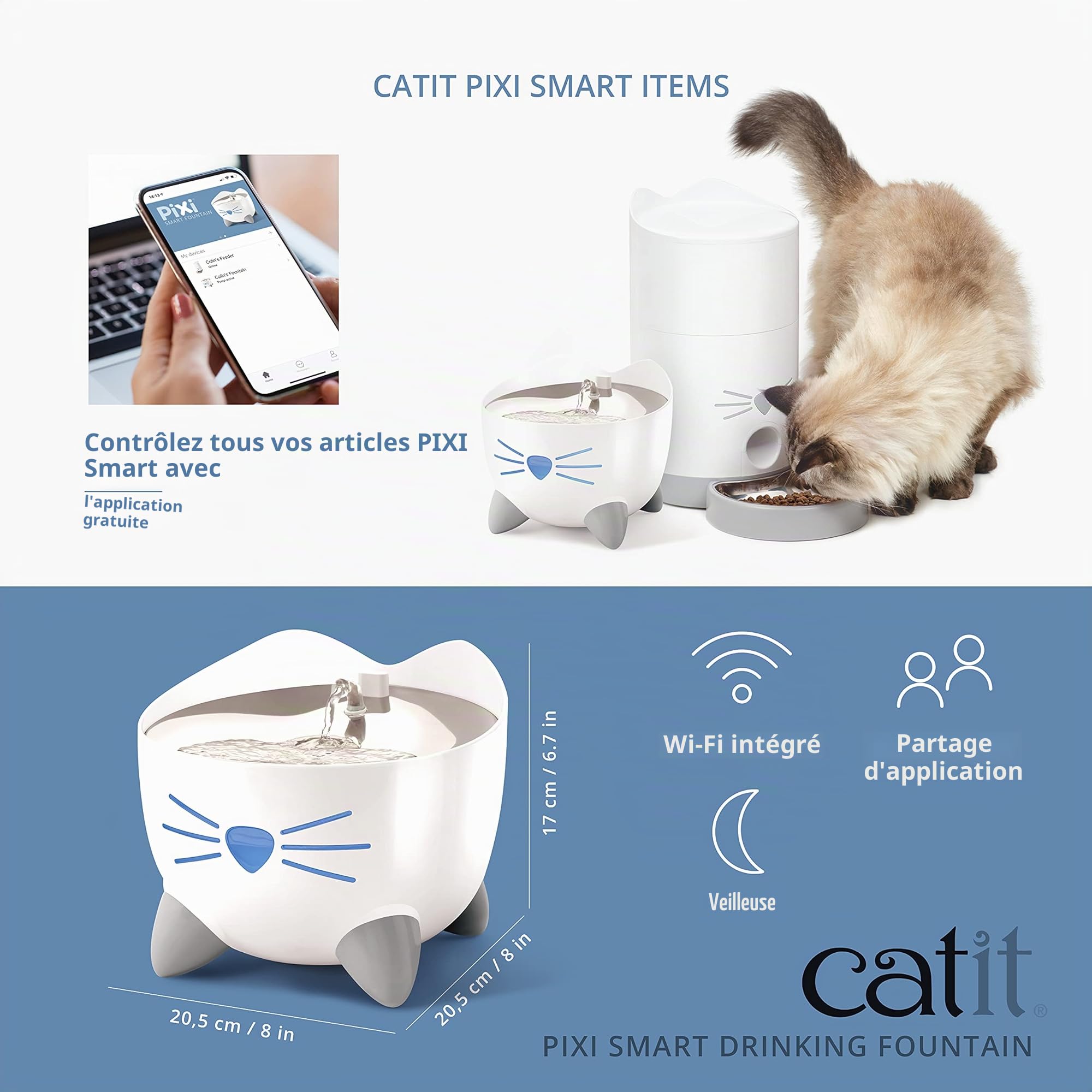 catit-pixi-fontaine-eau-intelligente-pour-chat-2-l-avec-wi-fi-et-st-rilisation-u image 6
