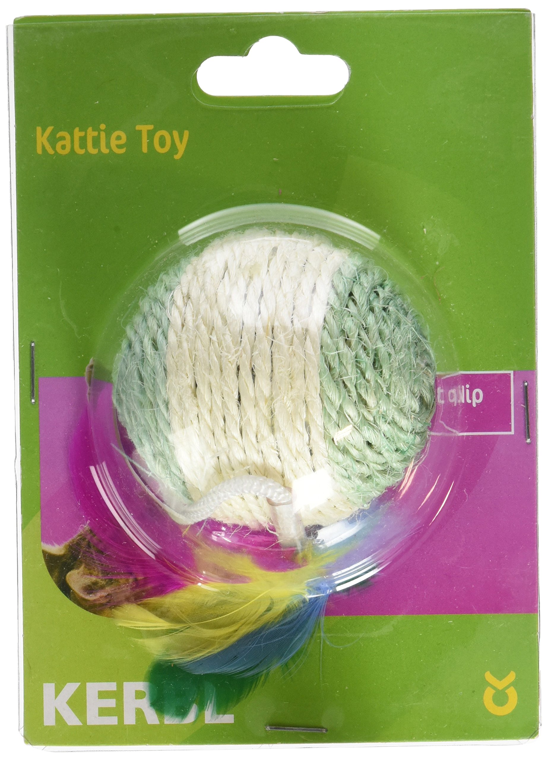 kerbl-pet-balle-sisal-pour-chat-6-cm-coloris-assortis-avec-ressort image 1