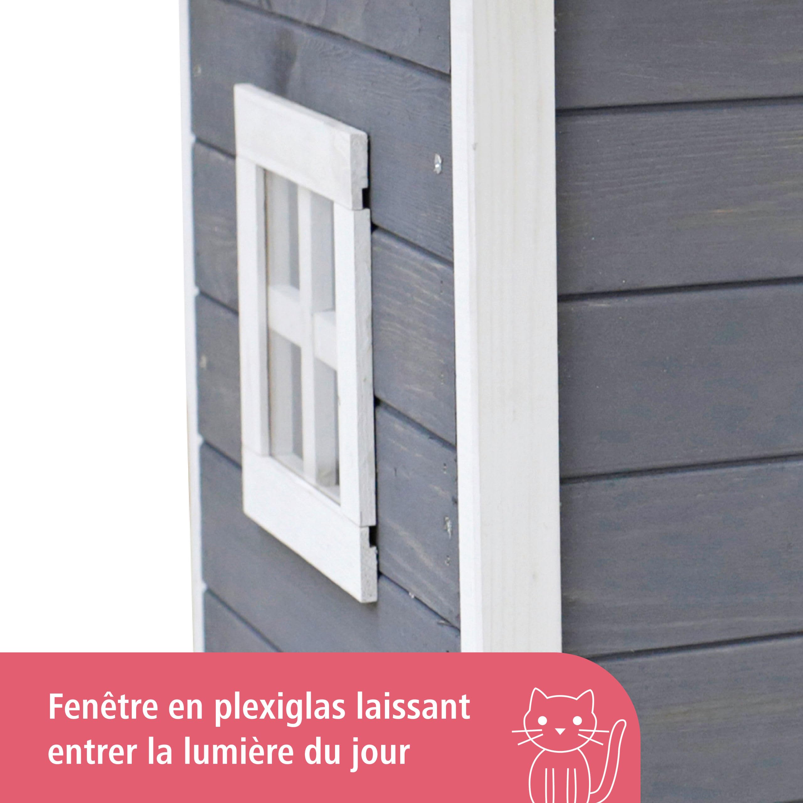 kerbl-rustica-maison-pour-chat-ext-rieur-bois-massif-57-x-45-x-42-cm-grise-blanc image 3