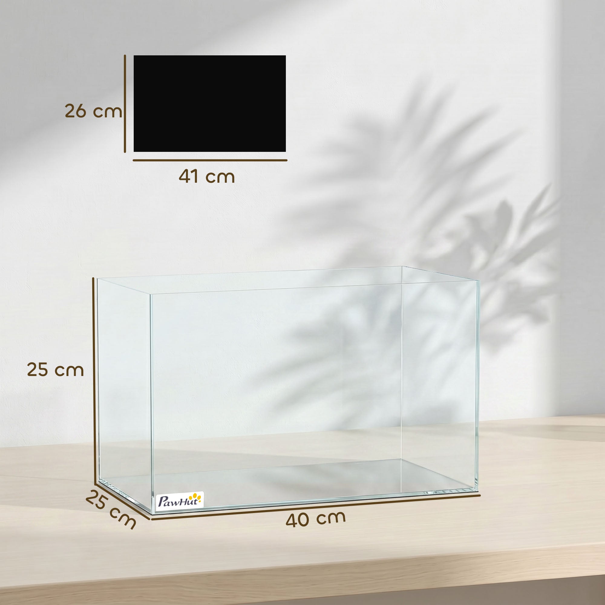 pawhut-aquarium-verre-24-l-40-x-25-x-25-cm-pour-crevettes-et-tortues-transparent image 5